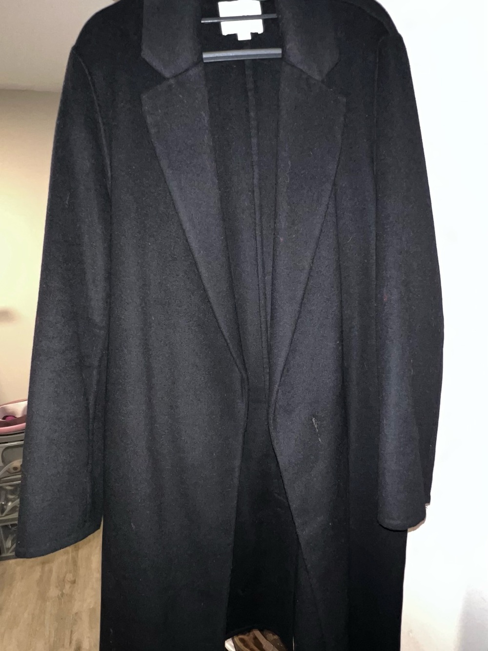 Vince Black Long Wool Trench Coat